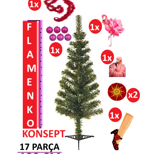 Flamenko Konsept 120 CM Yılbaşı Ağacı Seti